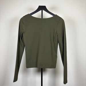 Madewell Forest Green Long Sleeve low-back Women's Top